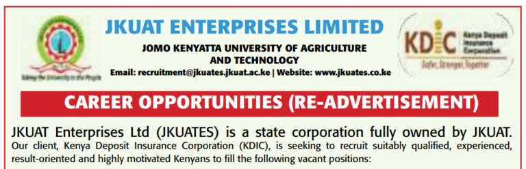 18 Vacancies Open at The Kenya Deposit Insurance Corporation (KDIC)
