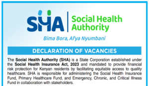 54 Vacancies Open at The Social Health Authority (SHA)