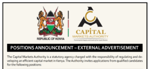 Capital Markets Authority Announces Senior Job Vacancies for 2026; How to Apply