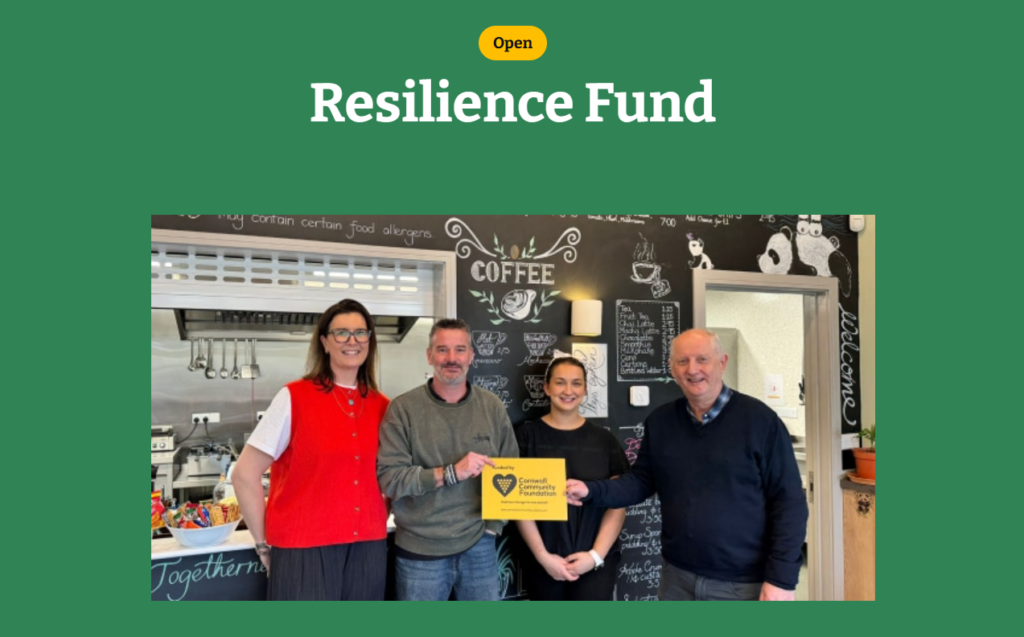 Cornwall Community Foundation - Resilience Fund 2026 (With up to £30,000)