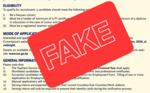 TSC Warns Public Against Fake Recruitment Notice for 46,000 Teaching Jobs